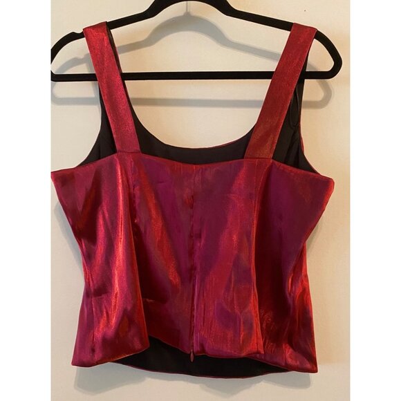 Red Satin Blazer & Tank Set Dressbarn Collection Size 10 - Picture 4 of 15